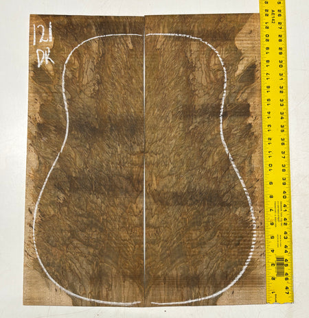 Figured Flame Mango Dreadnought Guitar Back and Side Set #121 - Exotic Wood Zone