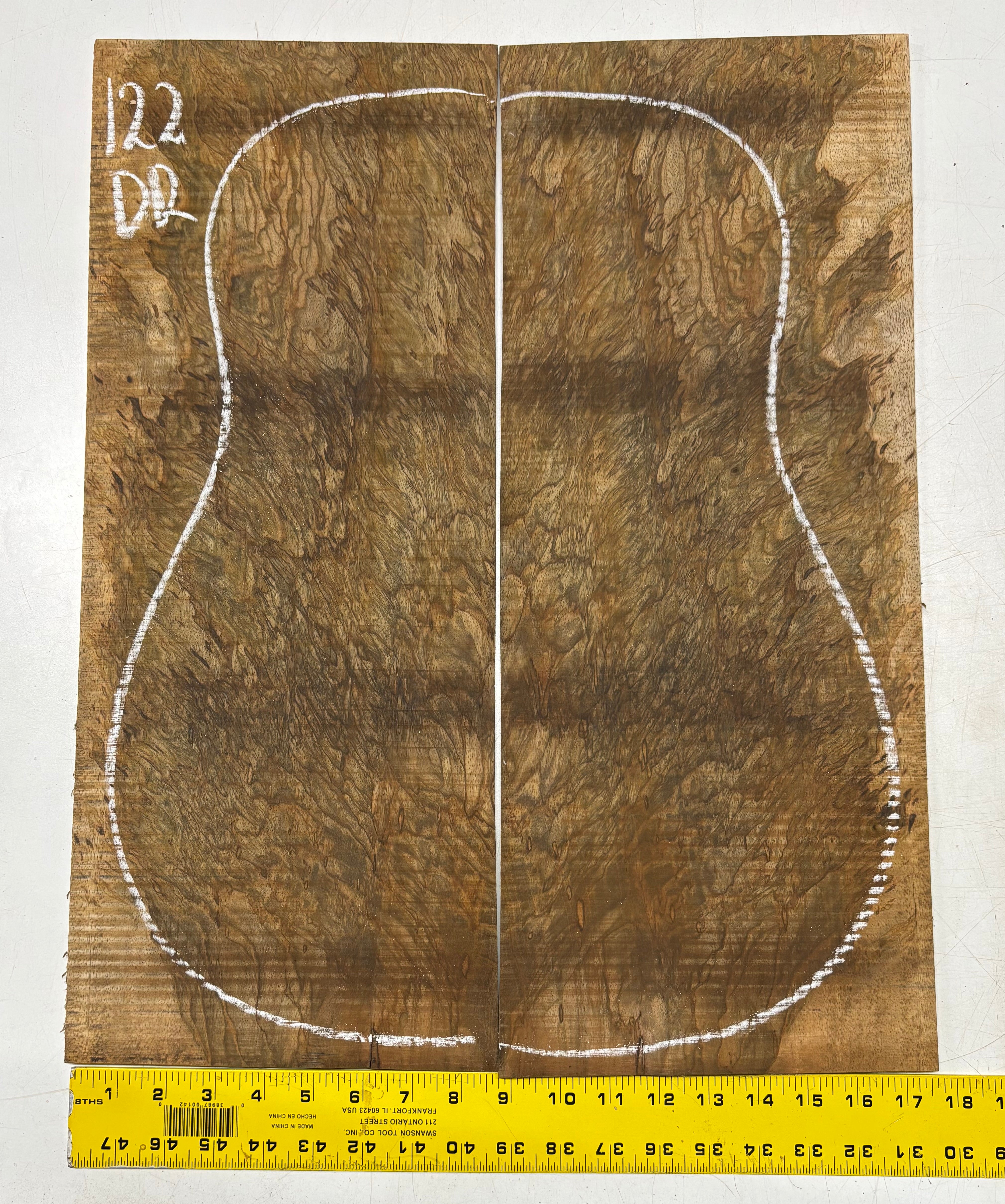 Figured Flame Mango Dreadnought Guitar Back and Side Set #122 - Exotic Wood Zone