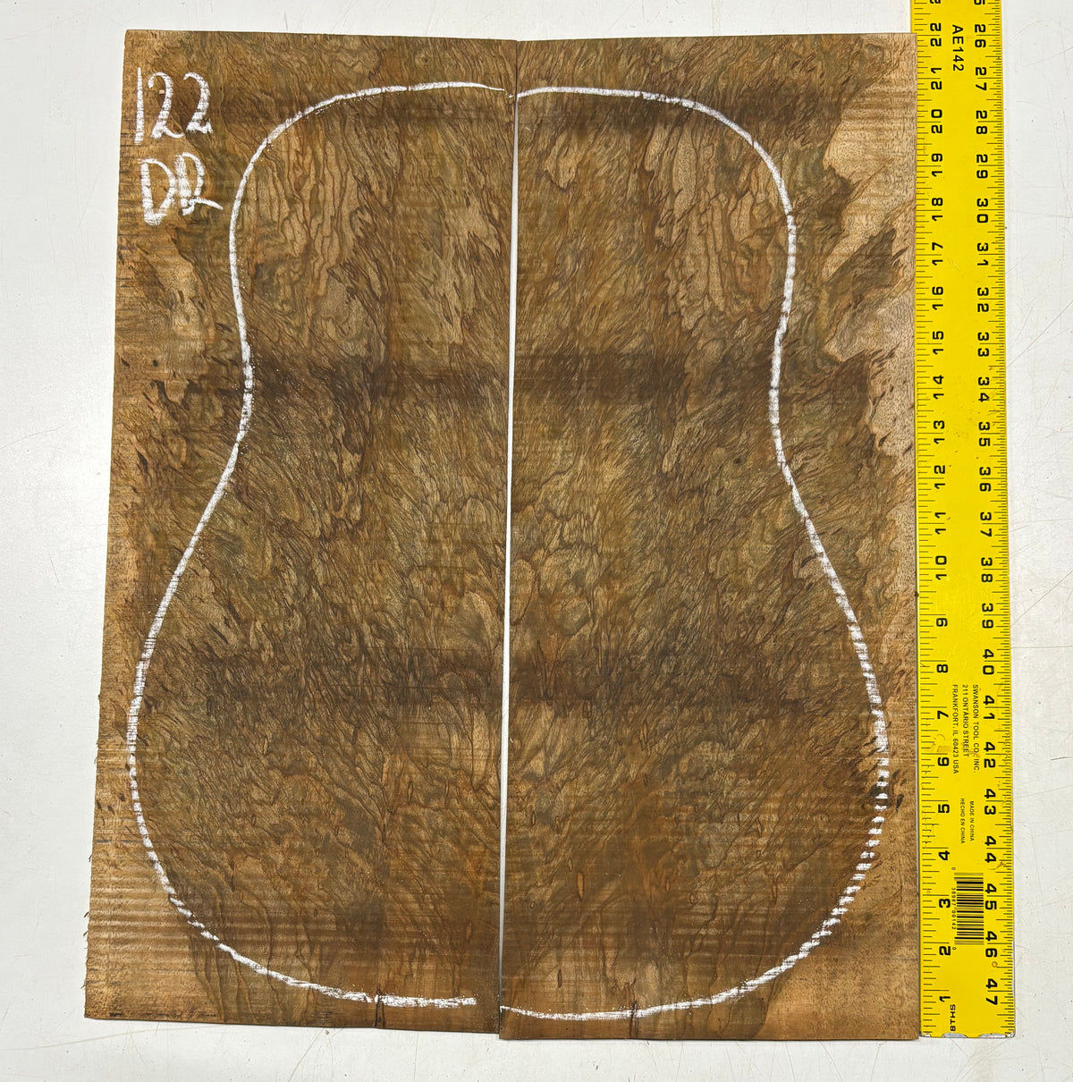 Figured Flame Mango Dreadnought Guitar Back and Side Set #122 - Exotic Wood Zone