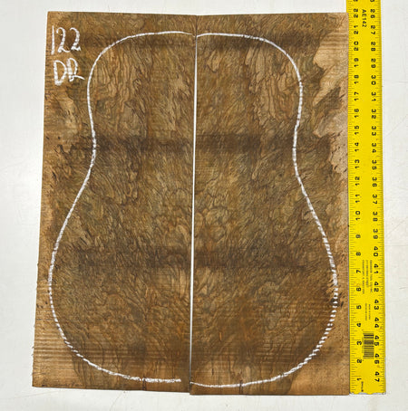 Figured Flame Mango Dreadnought Guitar Back and Side Set #122 - Exotic Wood Zone