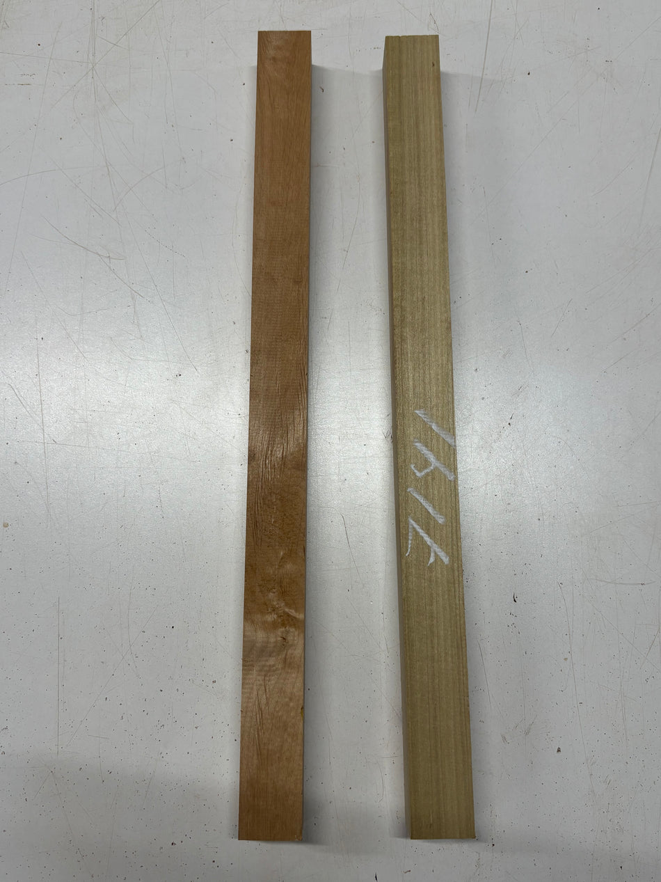 2 Pack, 2 Species Poplar + Red Alder Turning Wood Blanks 21"x1-1/2"x1-1/2"#7141