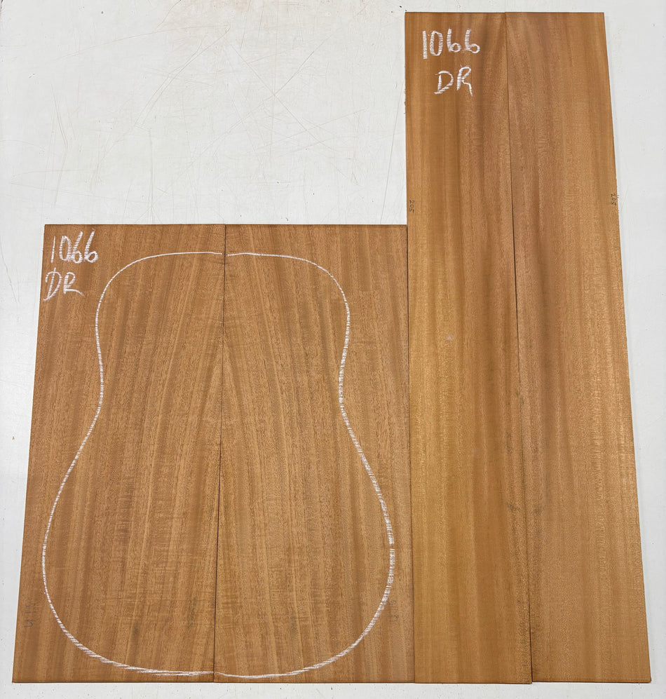 Flame Genuine Mahogany Dreadnought Guitar Back & Side Set #1066