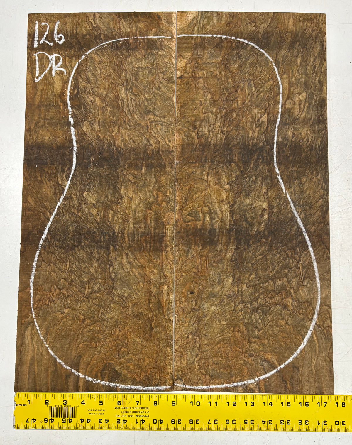 Figured Flame Mango Dreadnought Guitar Back and Side Set #126 - Exotic Wood Zone
