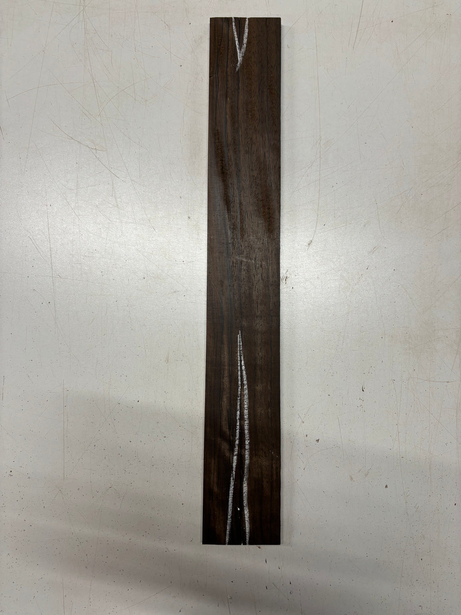 1 Piece, Malaysian Blackwood Fingerboard Blank 21"x3"x3/8" #6459