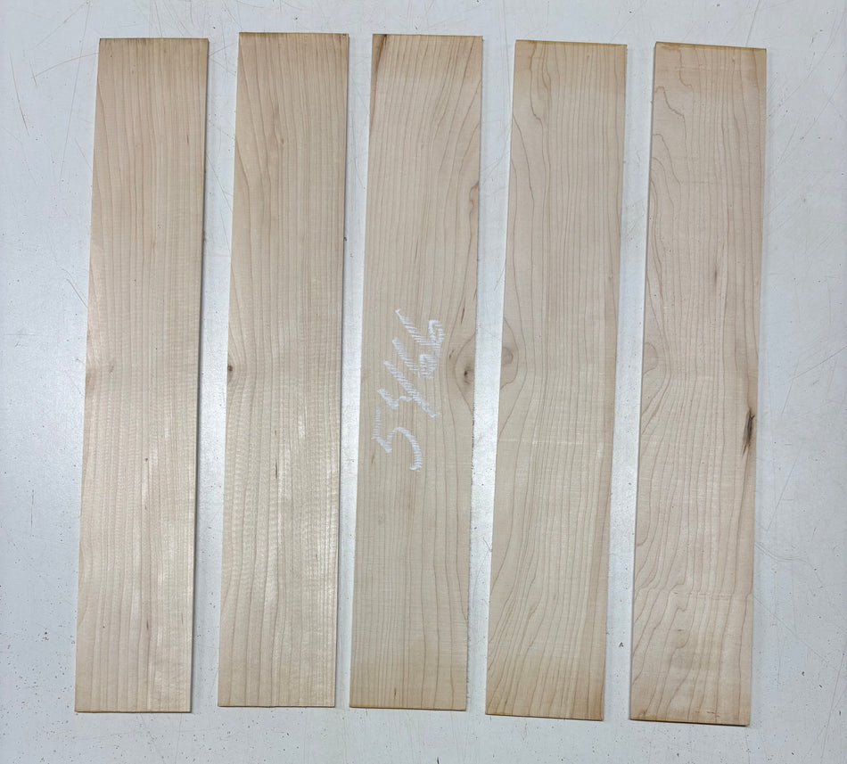 5 Pack, Flame Hard Maple Thin Stock Lumber 18" x 3" x 1/8" #5466