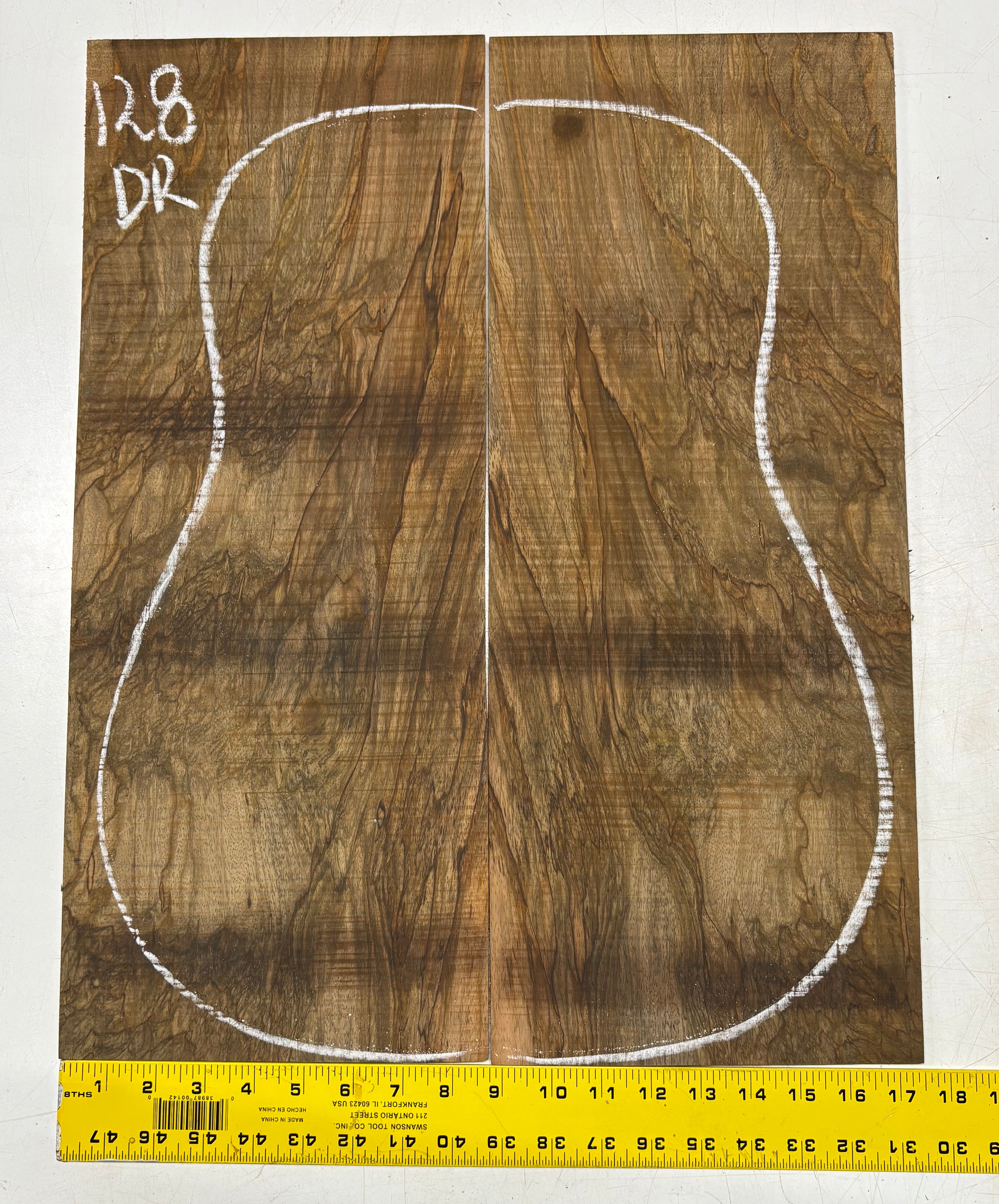 Figured Flame Mango Dreadnought Guitar Back and Side Set #128 - Exotic Wood Zone