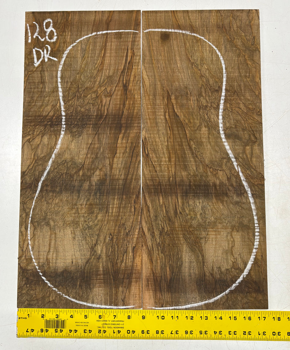 Figured Flame Mango Dreadnought Guitar Back and Side Set #128 - Exotic Wood Zone