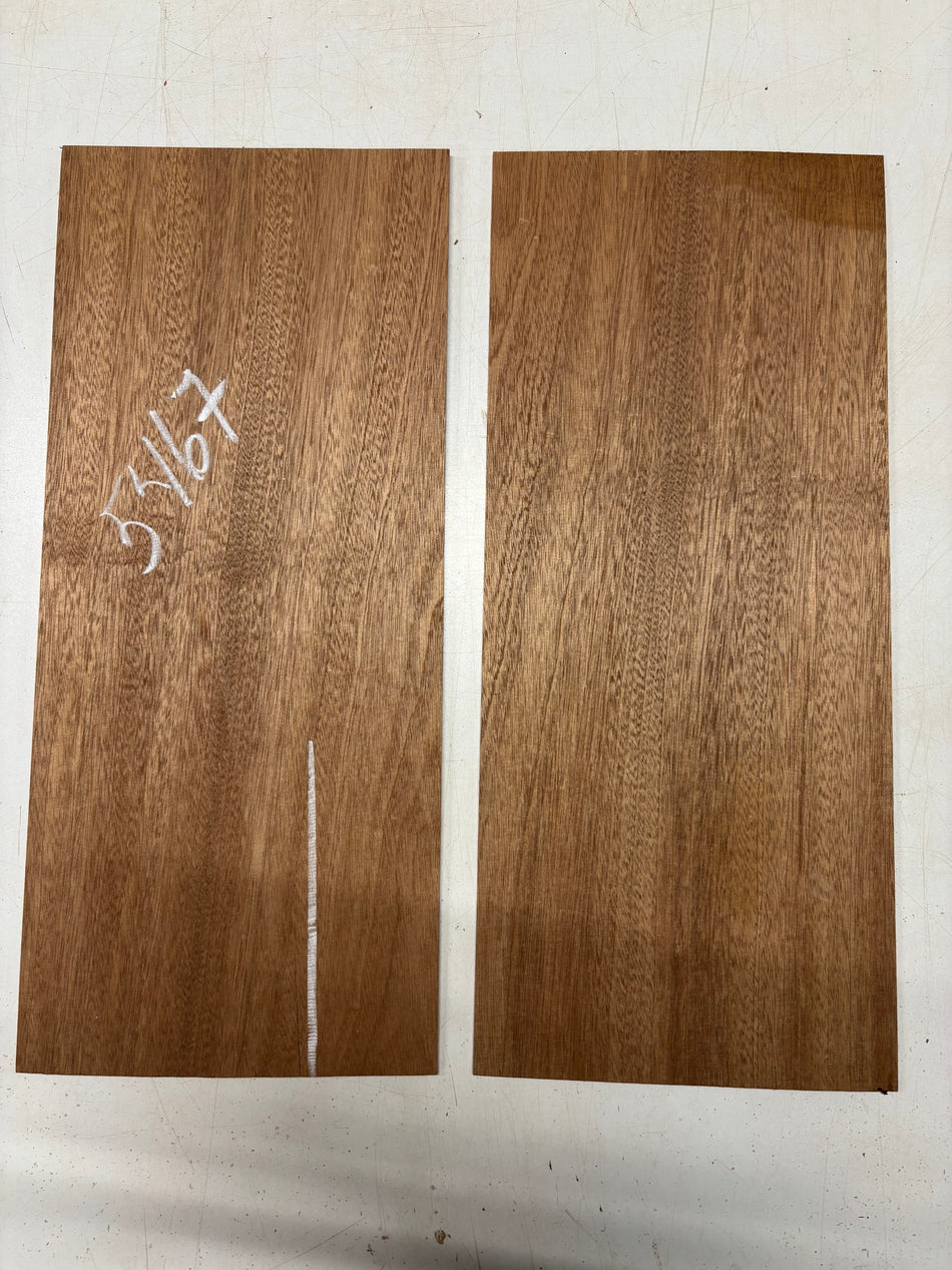 2 Pack, Sapele Thin Stock Lumber 19" x 8-3/8" x 1/16" #5467