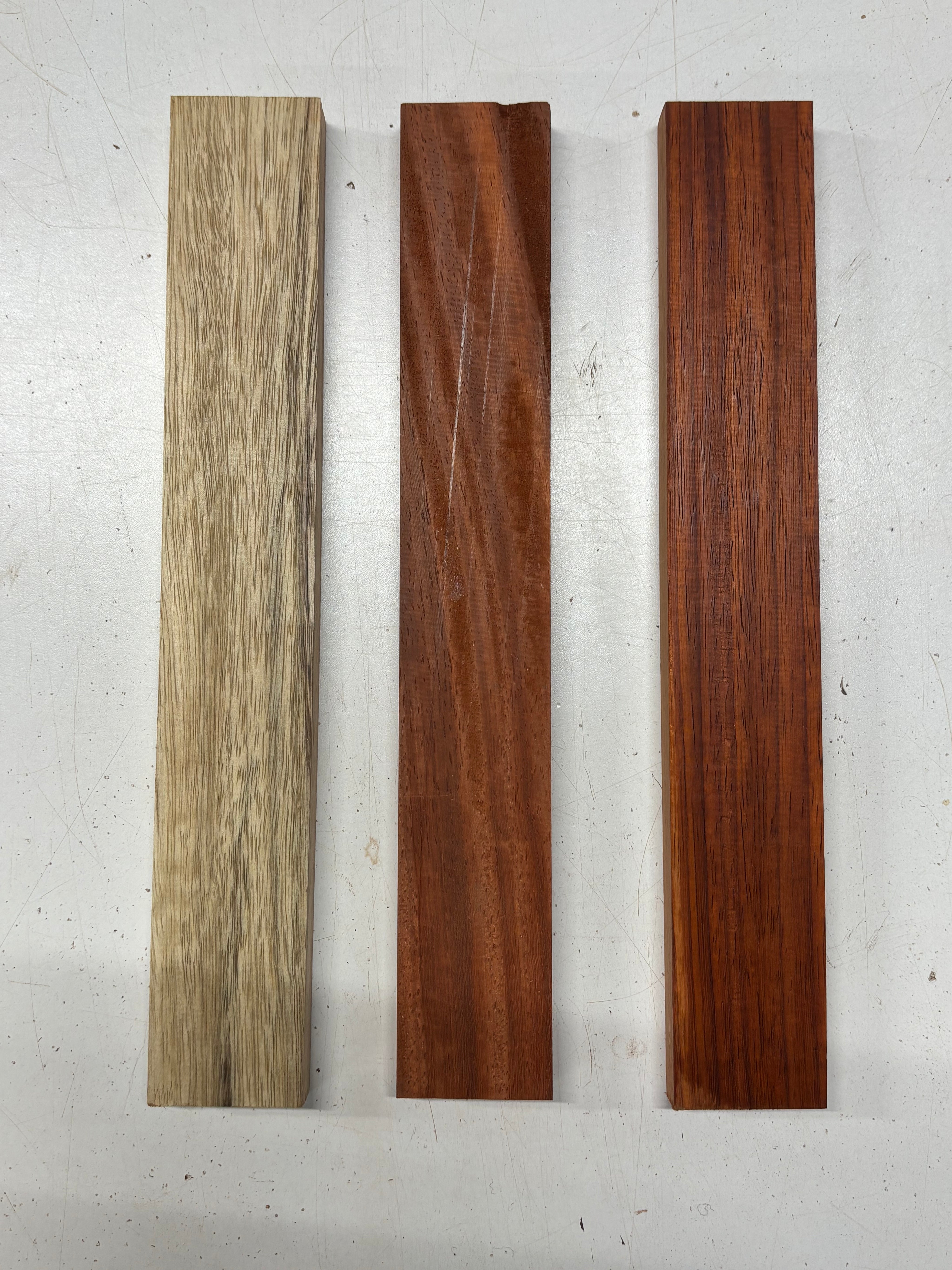 3 Pack, 2 Species Padauk + Black Limba Thin Stock Lumber 13"x1-7/8"x3/4"#7151 - Exotic Wood Zone