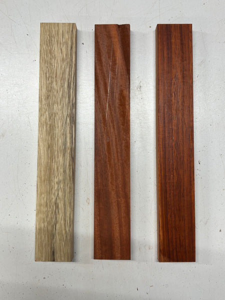 3 Pack, 2 Species Padauk + Black Limba Thin Stock Lumber 13"x1-7/8"x3/4"#7151 - Exotic Wood Zone