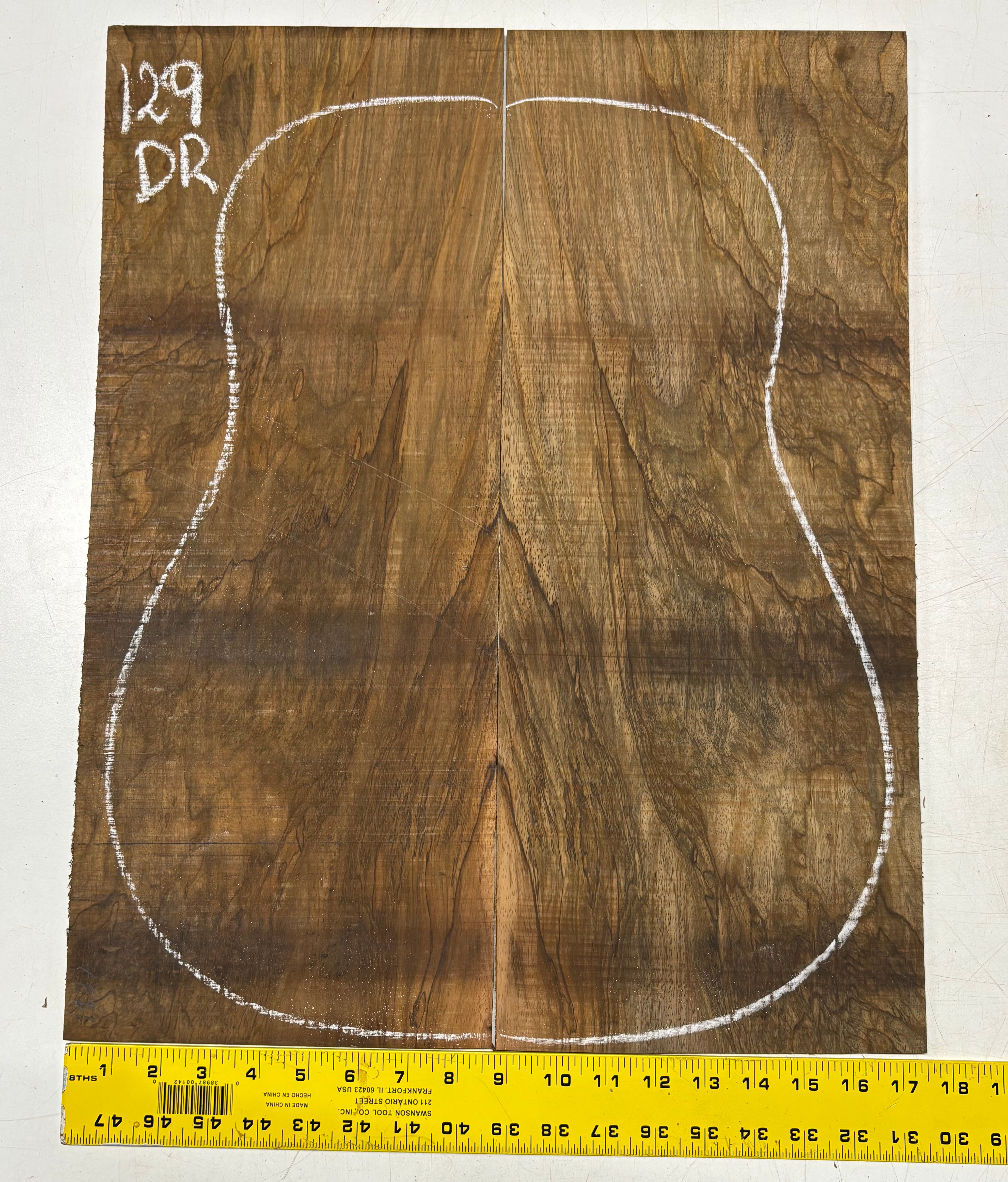 Figured Flame Mango Dreadnought Guitar Back and Side Set #129 - Exotic Wood Zone