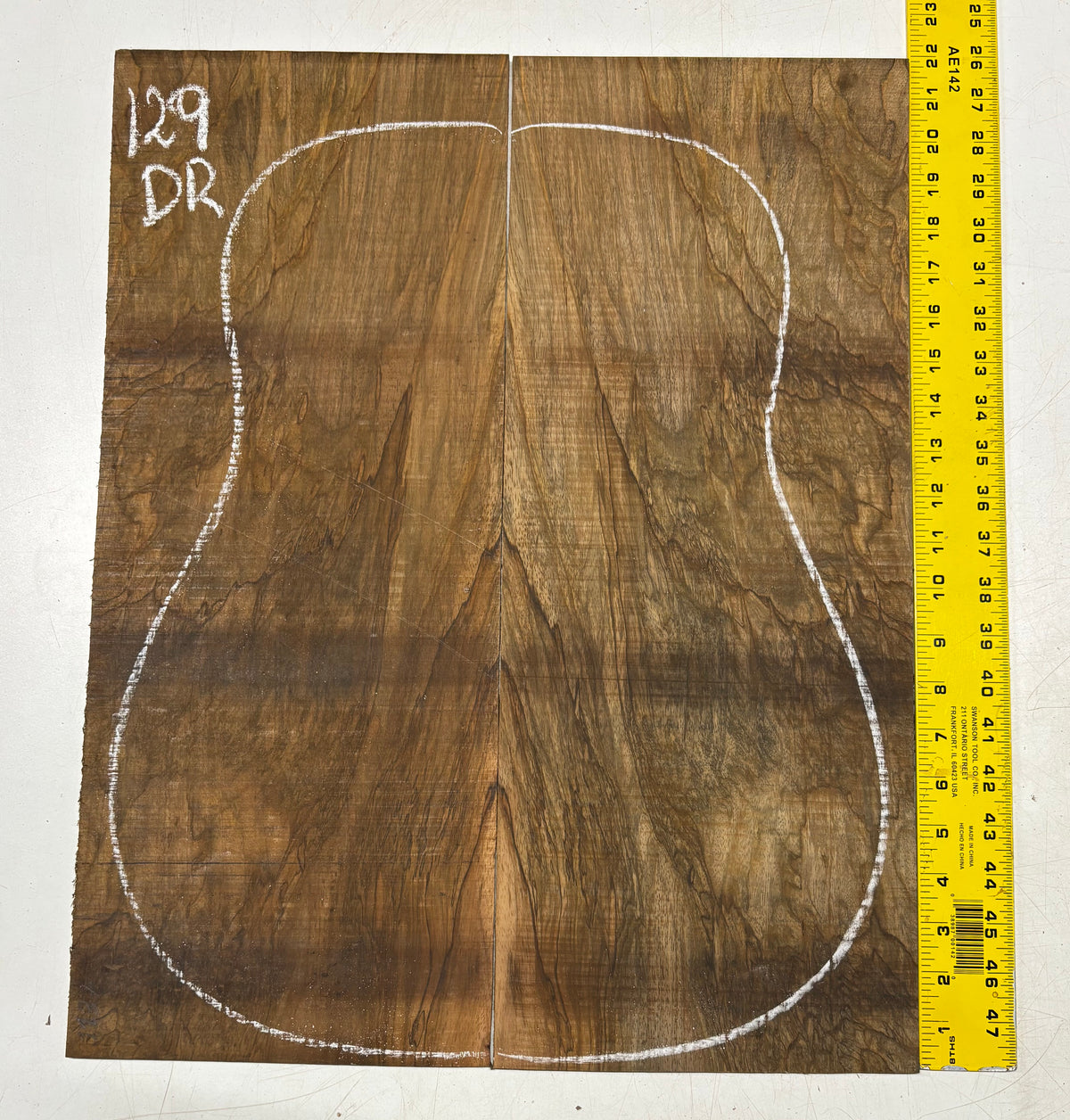 Figured Flame Mango Dreadnought Guitar Back and Side Set #129 - Exotic Wood Zone