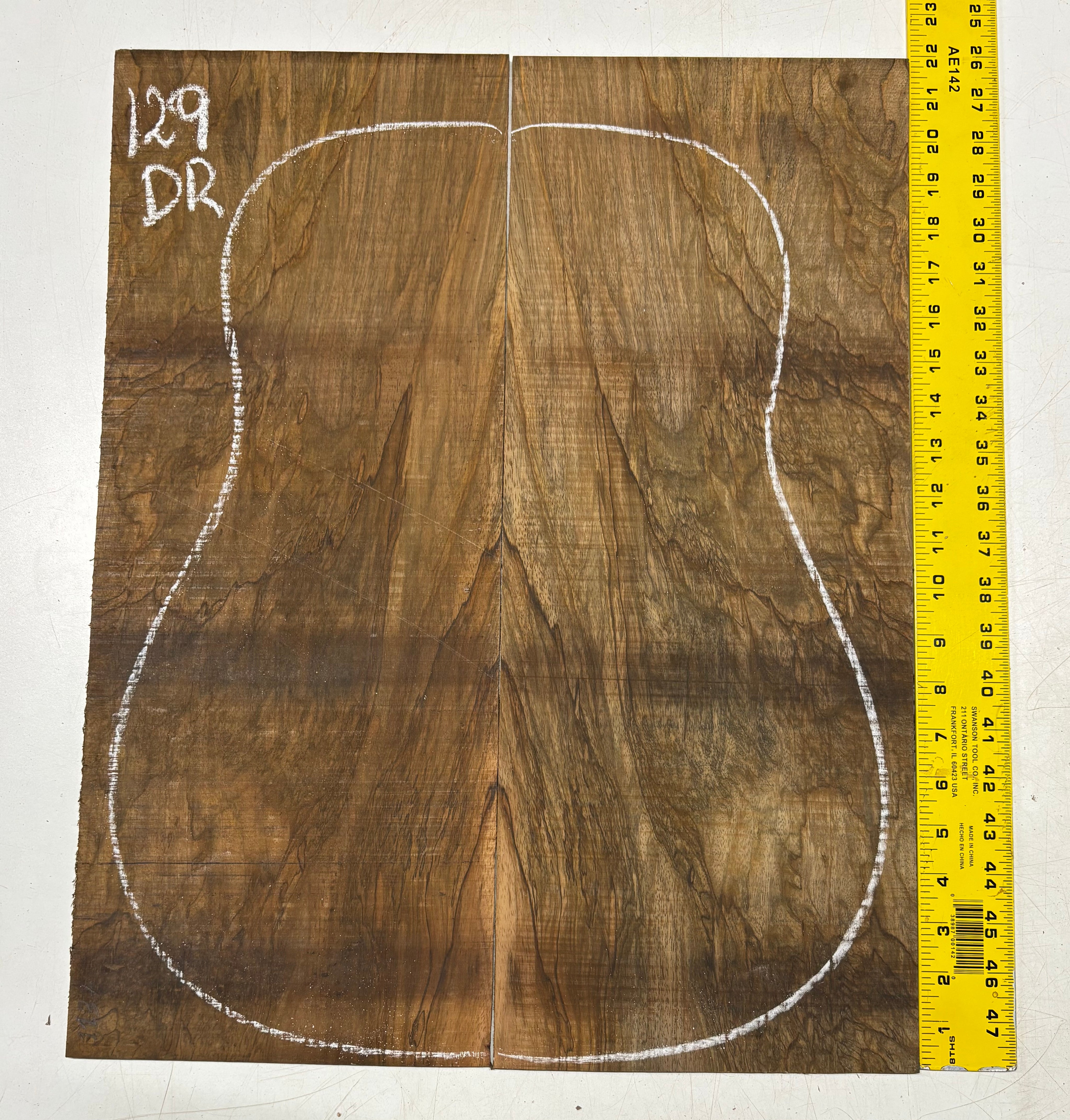 Figured Flame Mango Dreadnought Guitar Back and Side Set #129 - Exotic Wood Zone