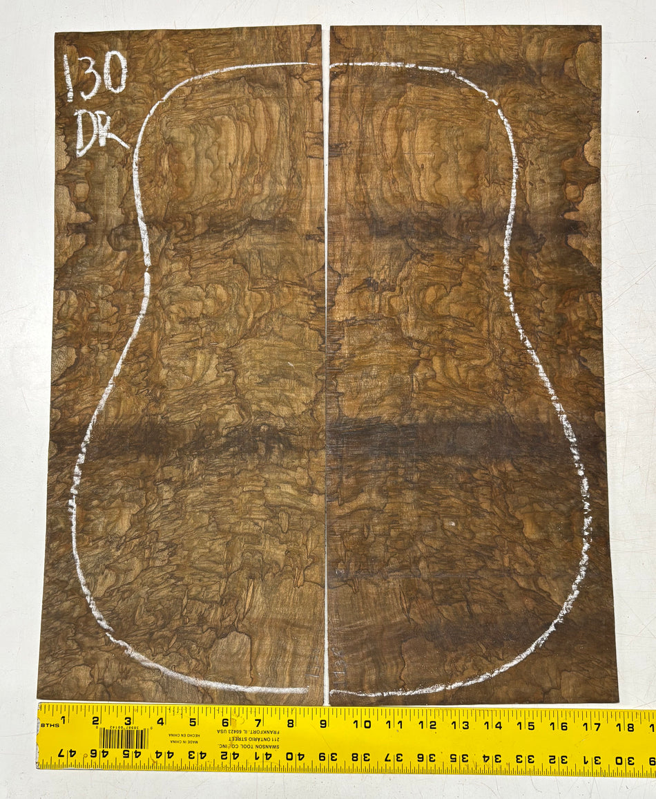 Figured Flame Mango Dreadnought Guitar Back and Side Set #130 - Exotic Wood Zone