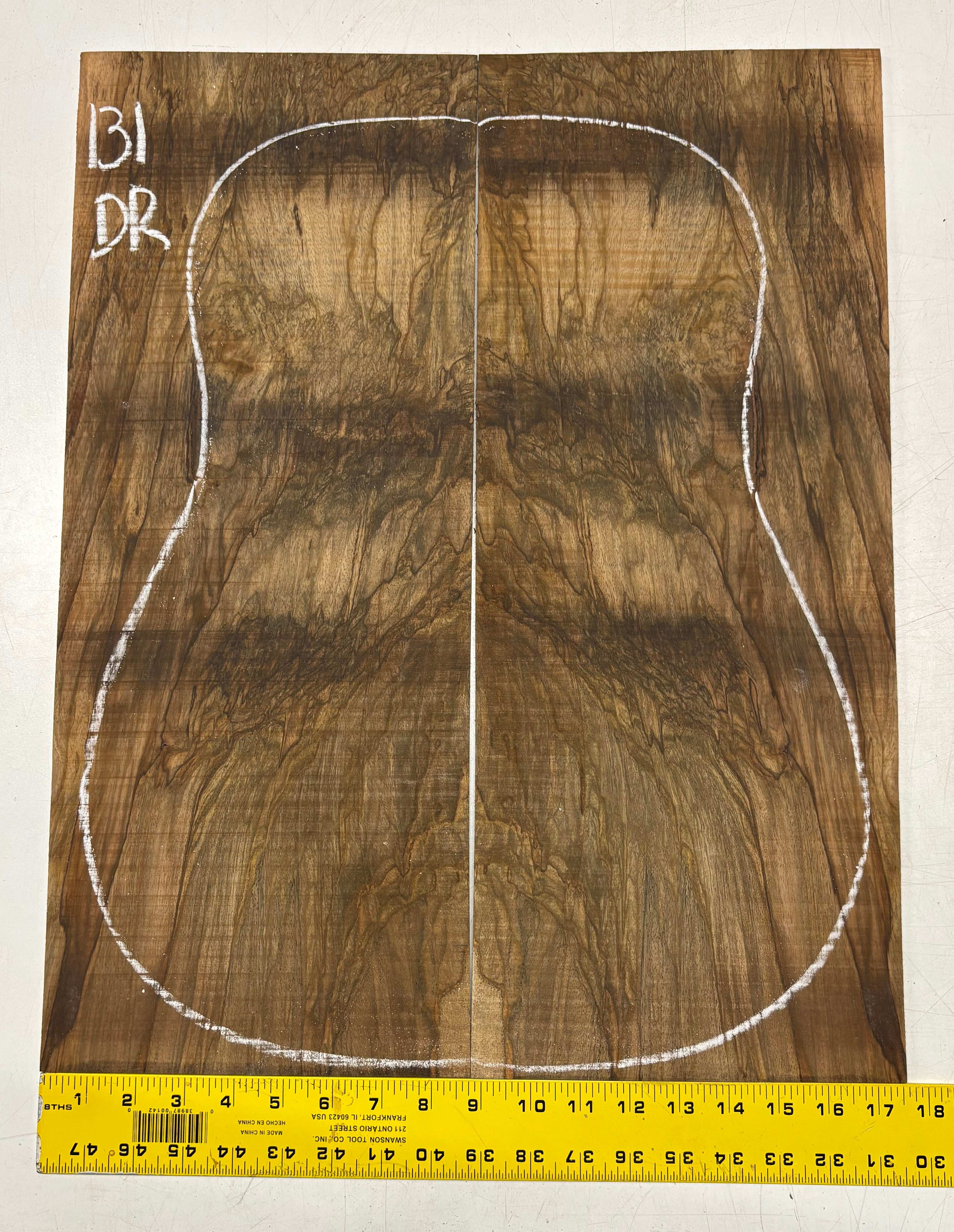 Figured Flame Mango Dreadnought Guitar Back and Side Set #131 - Exotic Wood Zone