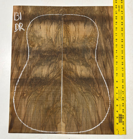 Figured Flame Mango Dreadnought Guitar Back and Side Set #131 - Exotic Wood Zone
