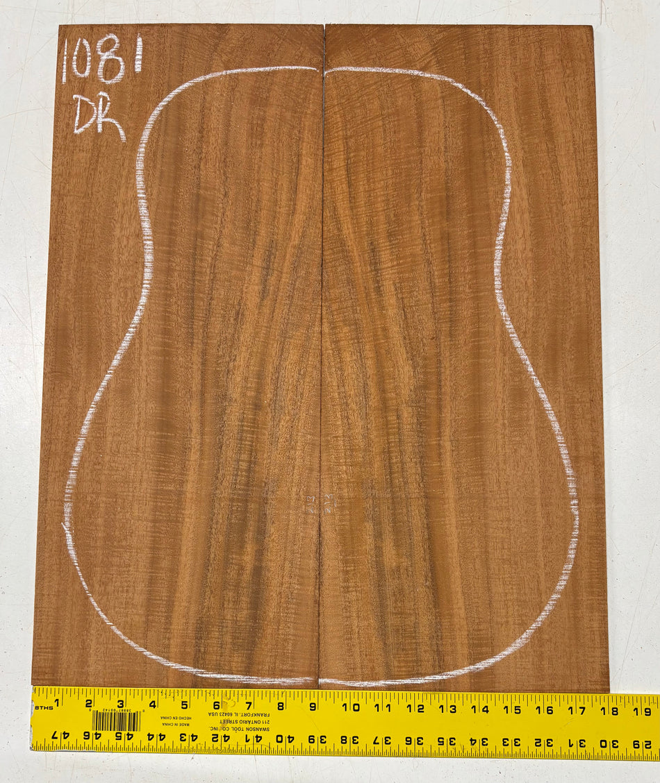 Waterfall Flame Mahogany Dreadnought Guitar Back Set #1081