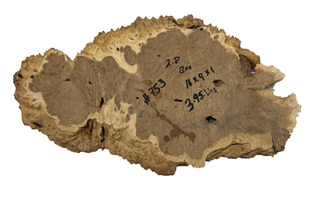 Brown Mallee Burl Cookies | 16" x 9" x 1" | 3.95 lbs | #753 - Exotic Wood Zone - Buy online Across USA 