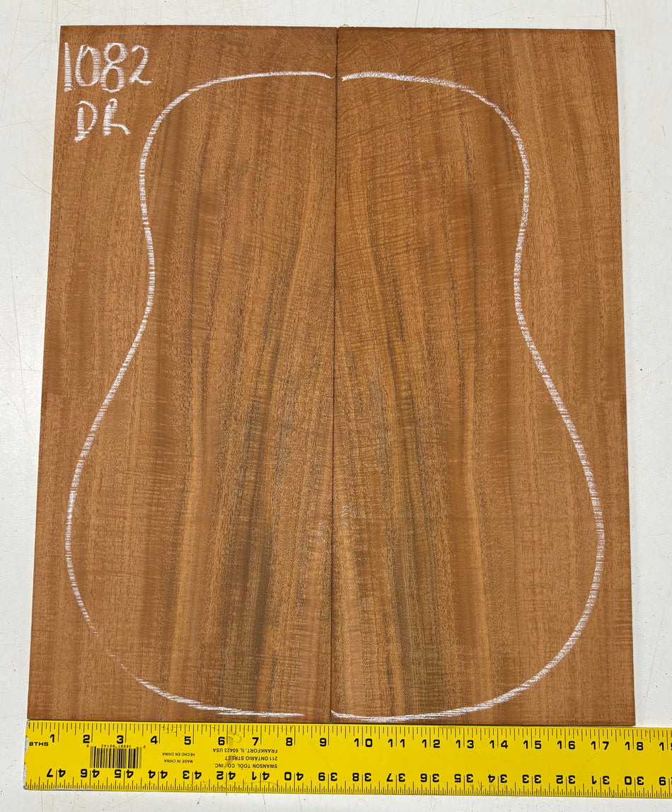 Waterfall Flame Mahogany Dreadnought Guitar Back Set #1082