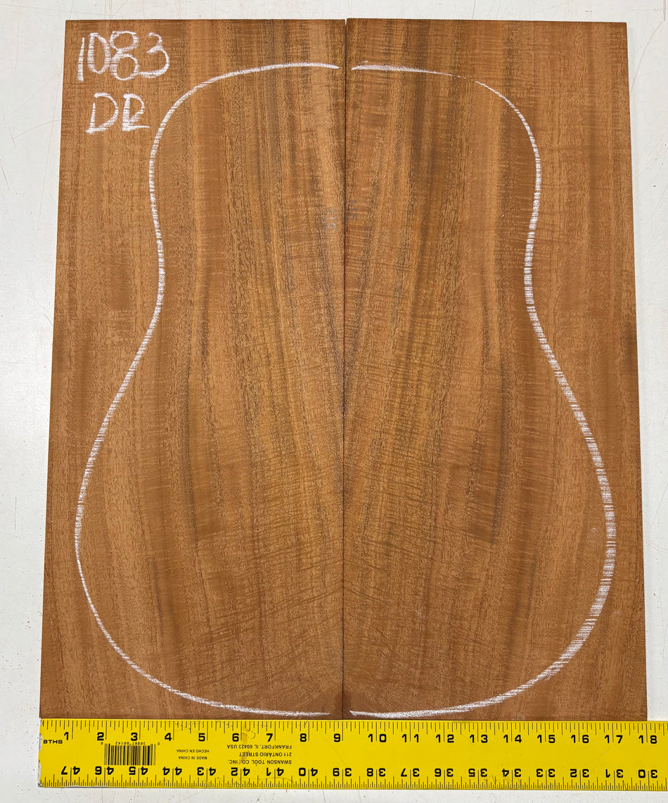 Waterfall Flame Mahogany Dreadnought Guitar Back Set #1083