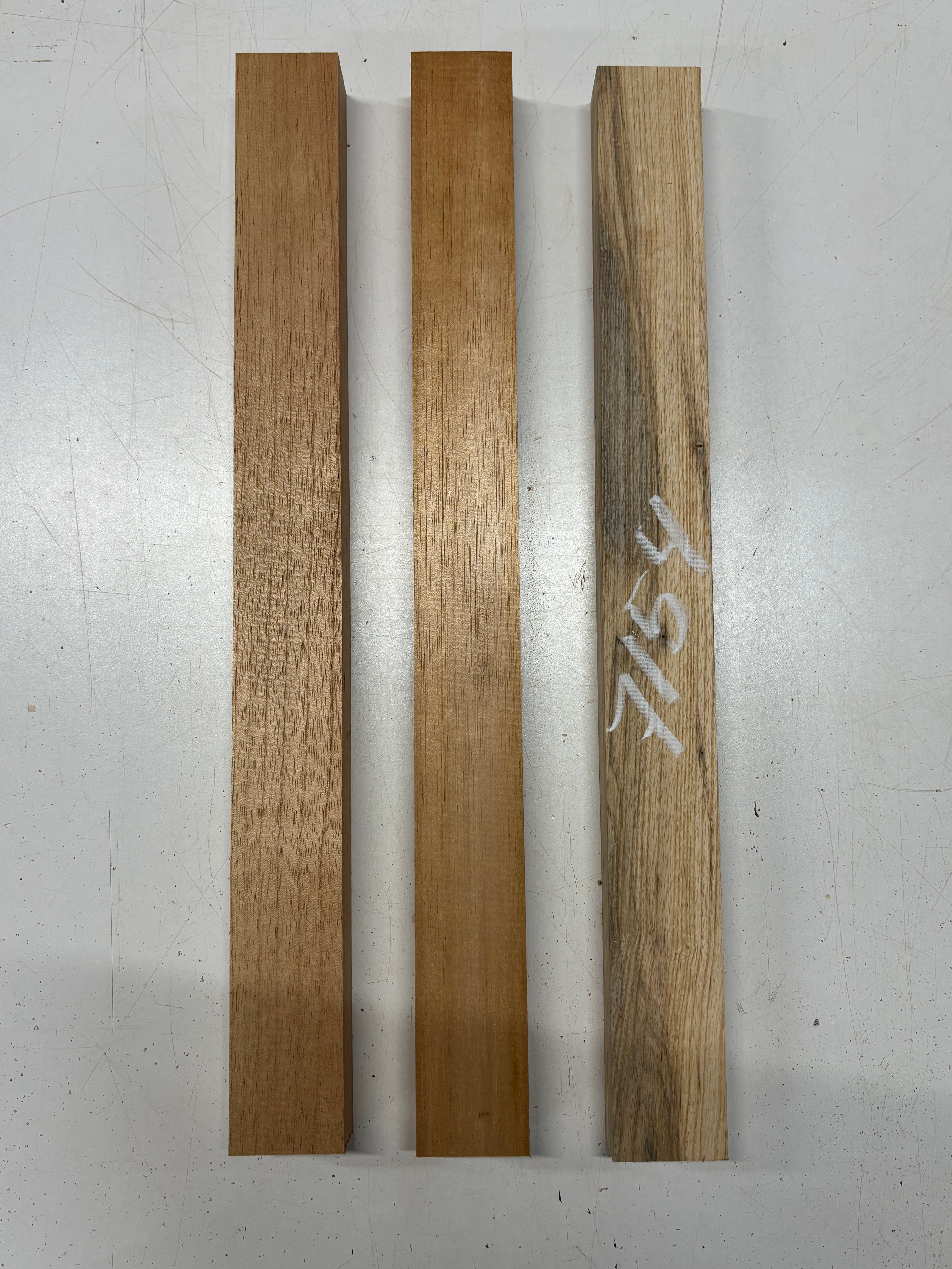 3 Pack, 2 Species Spanish Cedar + Swamp Ash Thin Stock Lumber 20"x1-7/8"x1-3/8"#7154 - Exotic Wood Zone