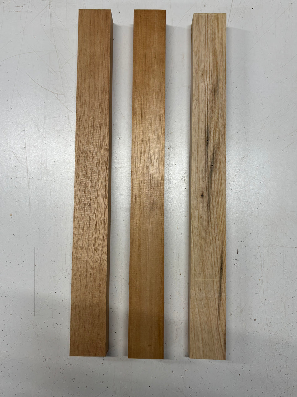 3 Pack, 2 Species Spanish Cedar + Swamp Ash Thin Stock Lumber 20"x1-7/8"x1-3/8"#7154 - Exotic Wood Zone