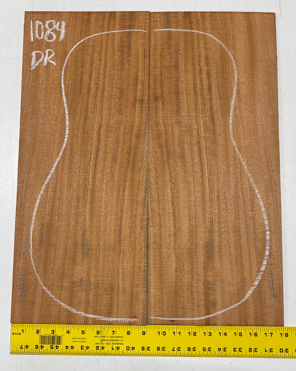 Waterfall Flame Mahogany Dreadnought Guitar Back Set #1084