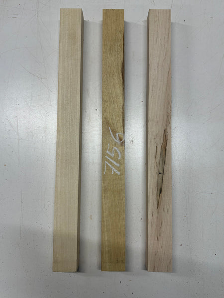 3 Pack, 3 Species Poplar + Ambrosia Maple + Black Limba Thin Stock Lumber 21"x1-3/4"x1-1/2"#7156 - Exotic Wood Zone