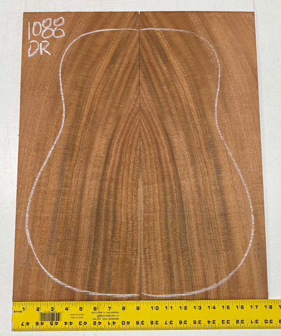 Waterfall Flame Mahogany Dreadnought Guitar Back Set #1088