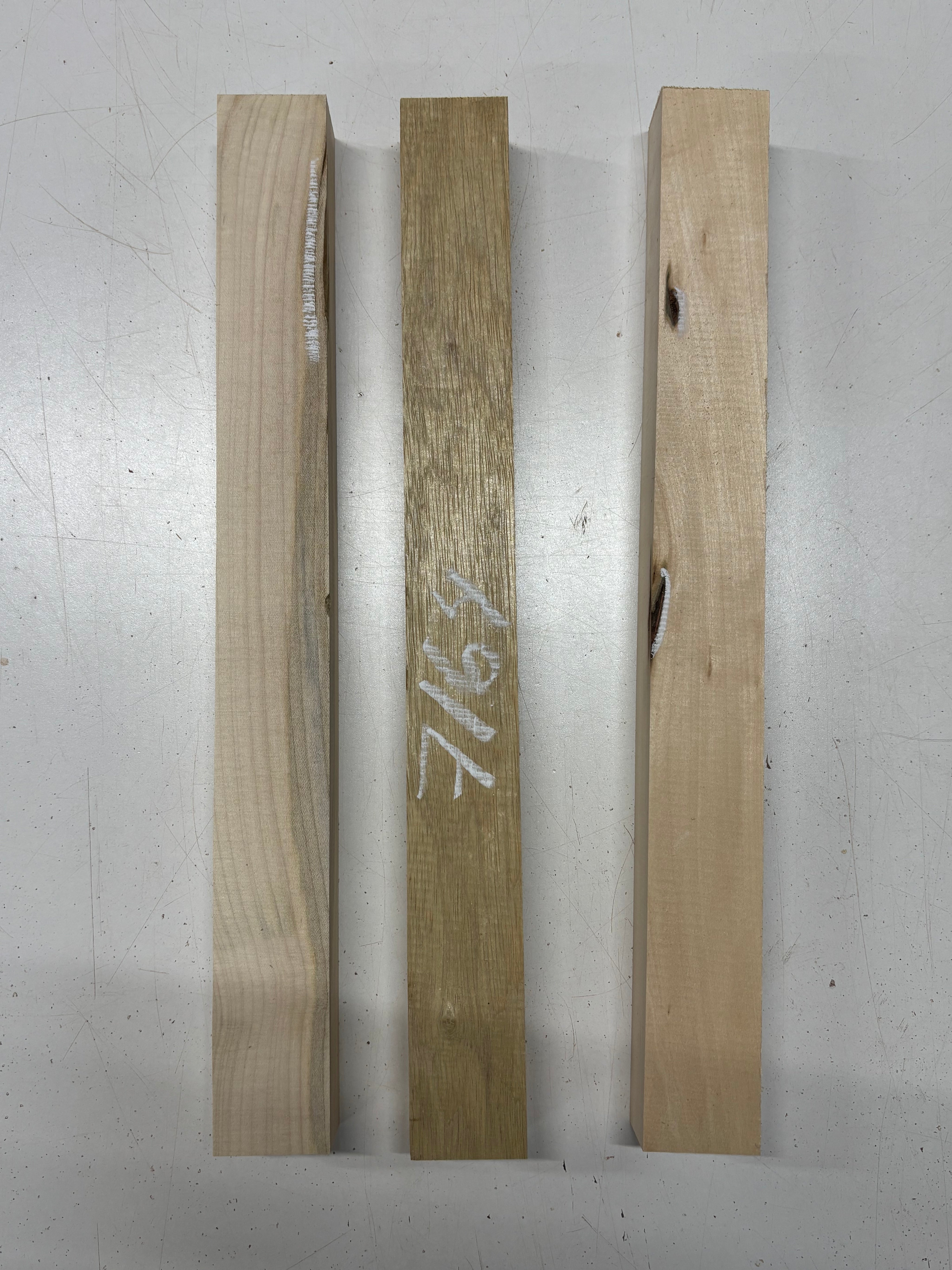 3 Pack, 3 Species White Limba + Ambrosia Maple + Basswood Thin Stock Lumber 18"x1-7/8"x1-1/2"#7164 - Exotic Wood Zone