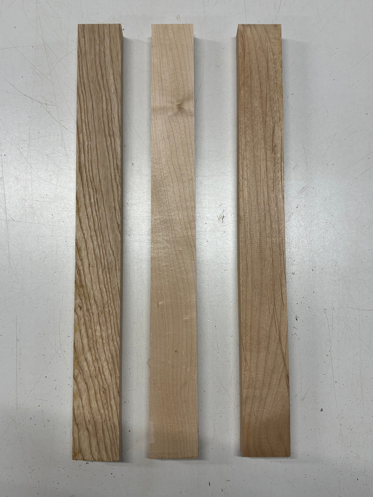 3 Pack, 3 Species Swamp Ash + Hard Maple + Red Alder Thin Stock Lumber 18"x1-7/8"x1"#7166 - Exotic Wood Zone