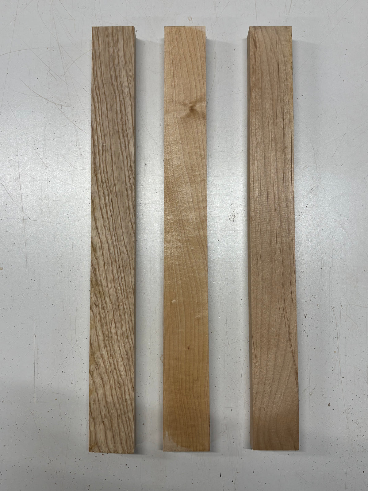 3 Pack, 3 Species Swamp Ash + Hard Maple + Red Alder Thin Stock Lumber 18"x1-7/8"x1"#7166 - Exotic Wood Zone
