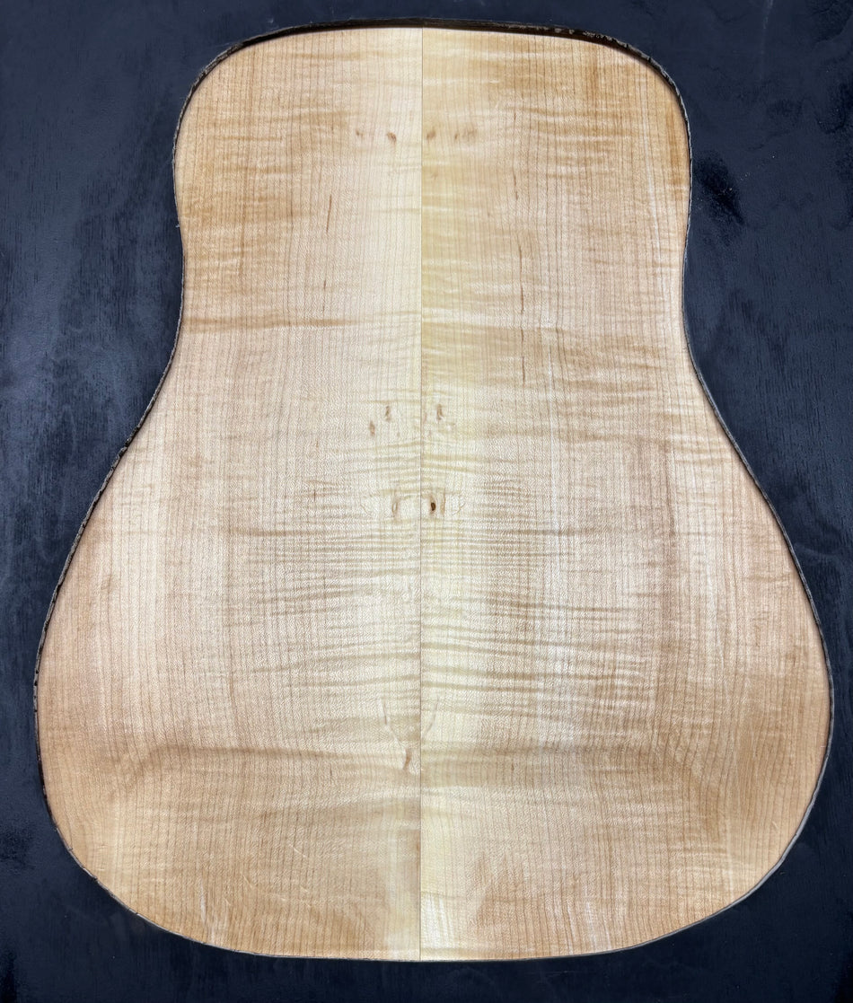 Tapa de arce spalted tostado al fuego, grado AAAA, tallada para guitarra - 20-3/4" x 7-1/2" x 1-1/4" #206