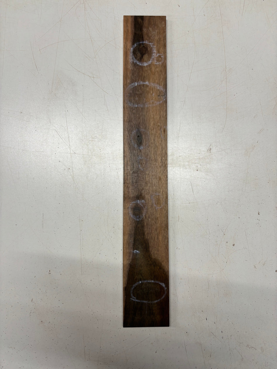 1 pieza, diapasón de madera negra de Malasia en blanco, 21" x 3" x 3/8", n.° 6490