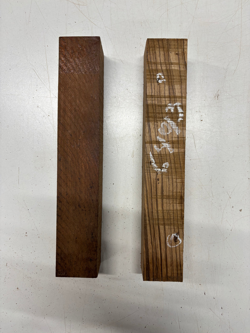 2 Pack, 2 Species Zebrawood + Granadillo Turning Wood Blanks  12"x2"x2"#6493