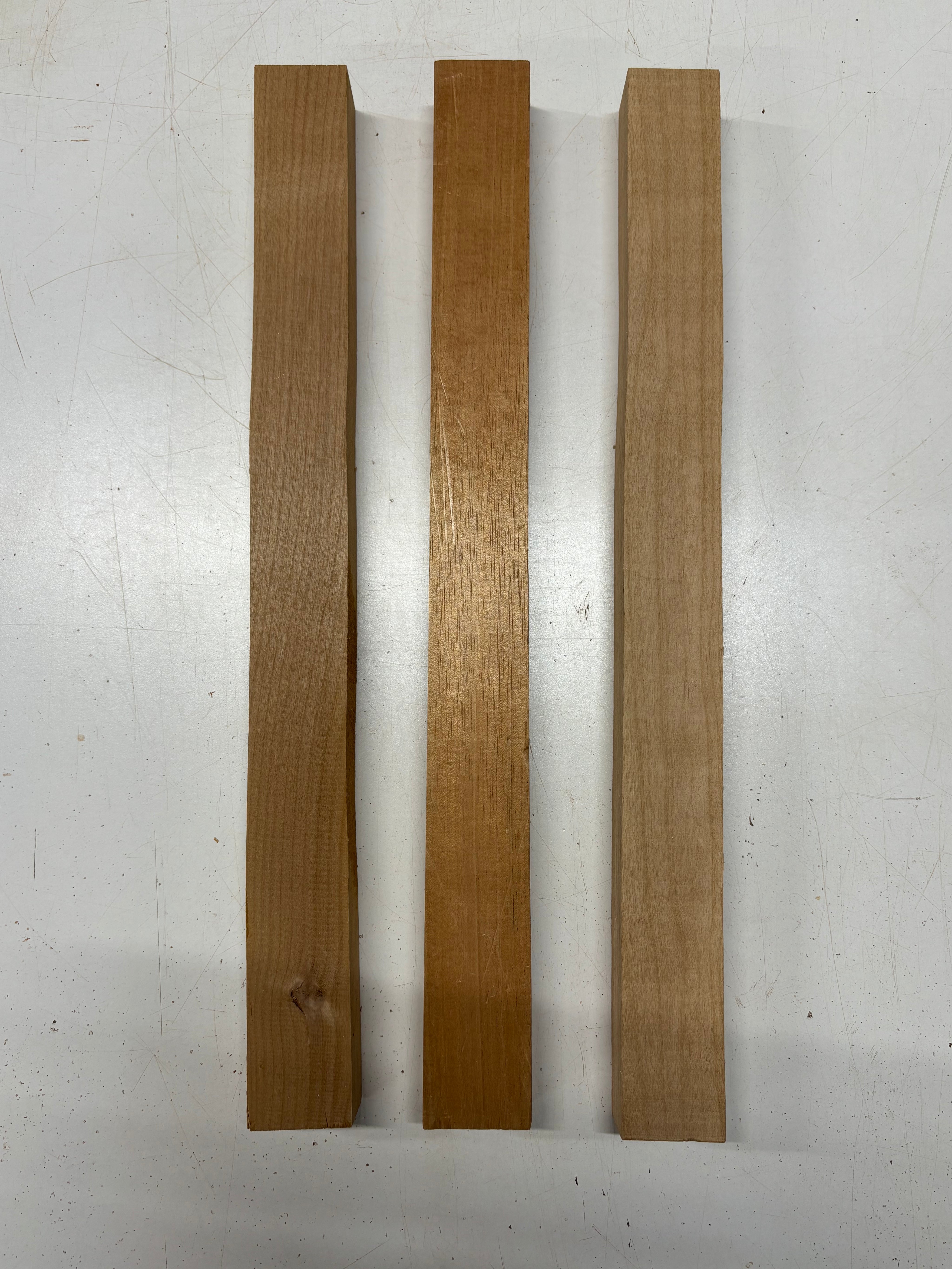 3 Pack, 2 Species Red Alder + Spanish Cedar Thin Stock Lumber 21"x2"x1-3/8"#7175 - Exotic Wood Zone