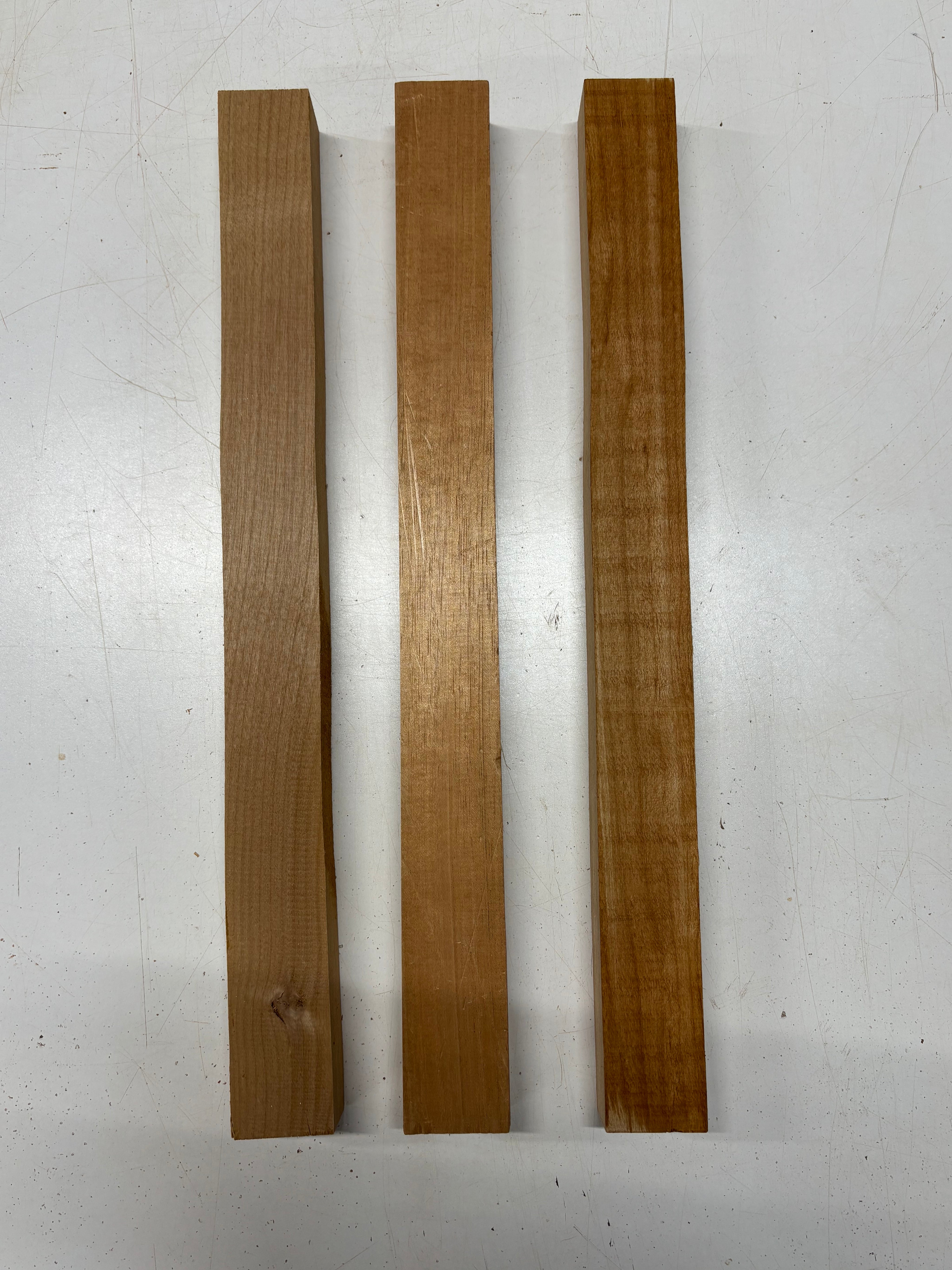 3 Pack, 2 Species Red Alder + Spanish Cedar Thin Stock Lumber 21"x2"x1-3/8"#7175 - Exotic Wood Zone