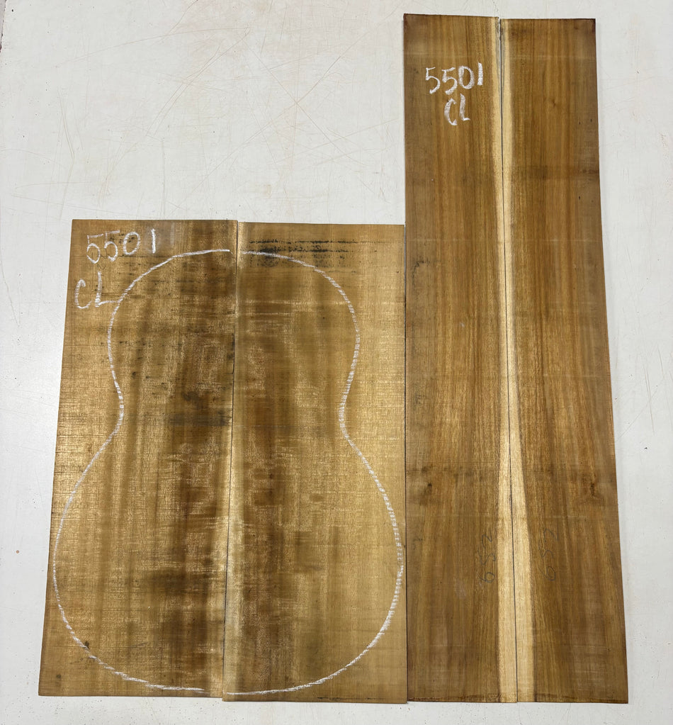 Golden Flame Acacia Classical Guitar Back and Side Set  #5501