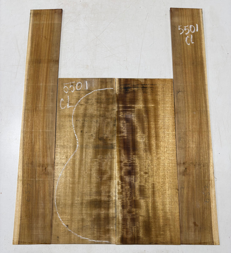 Golden Flame Acacia Classical Guitar Back and Side Set  #5501