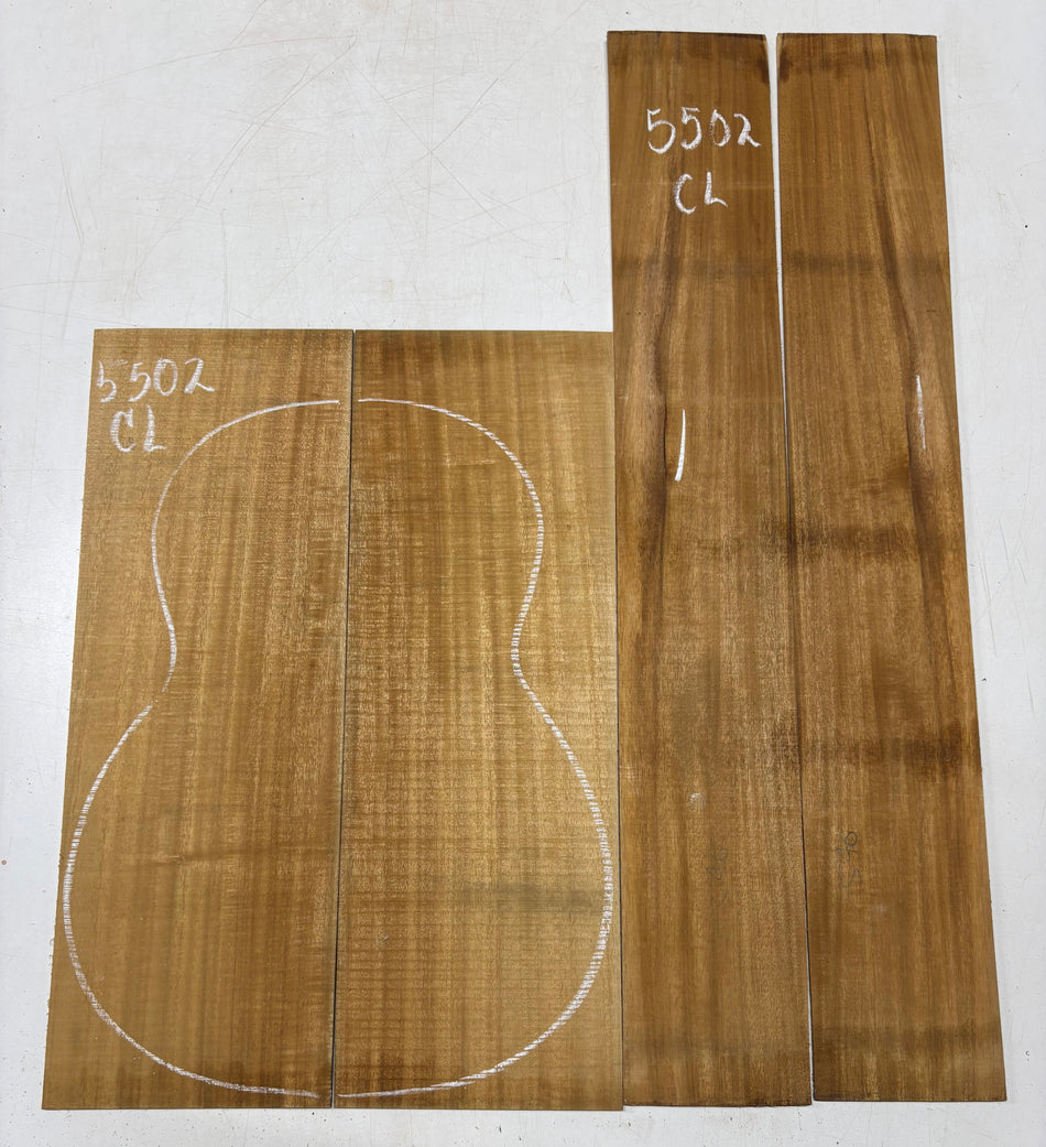 Golden Flame Acacia Classical Guitar Back and Side Set  #5502