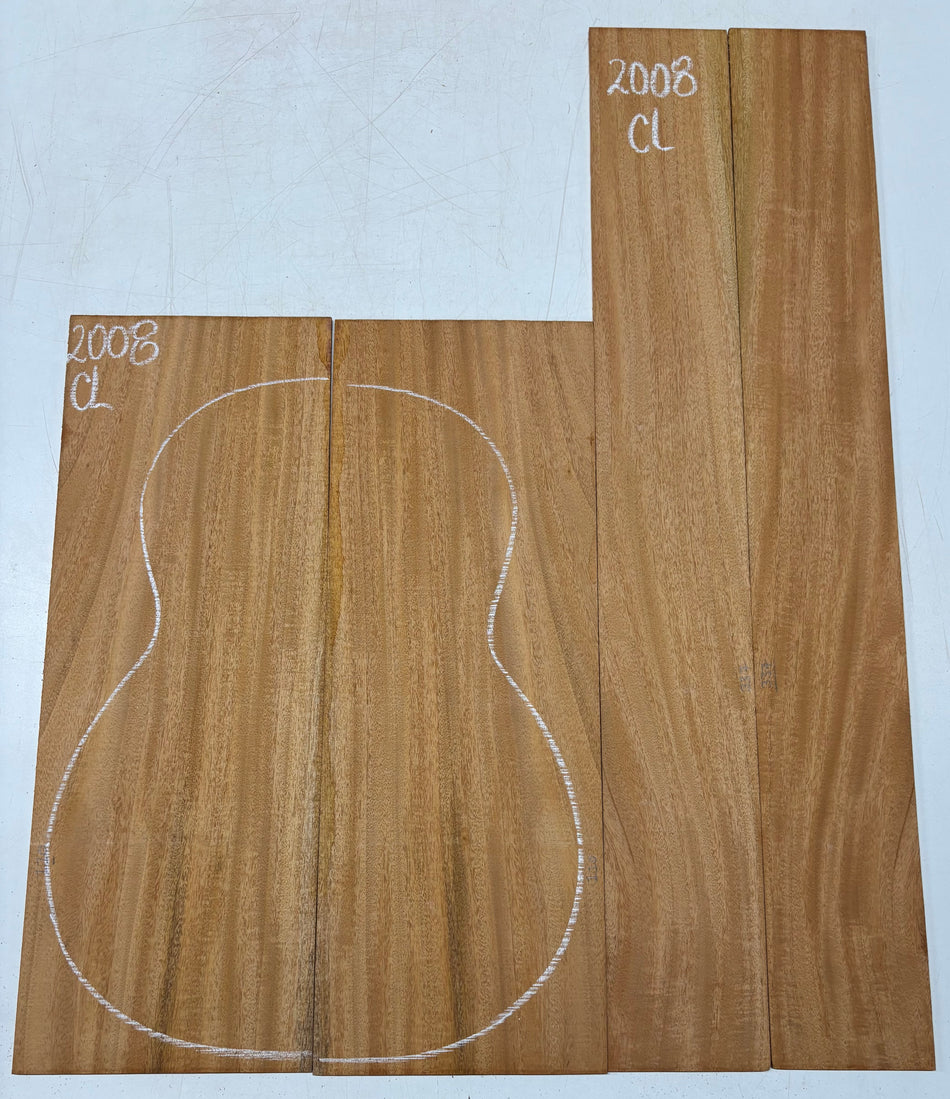 Flame Mahogany Classical Guitar Back & Side Set #2008