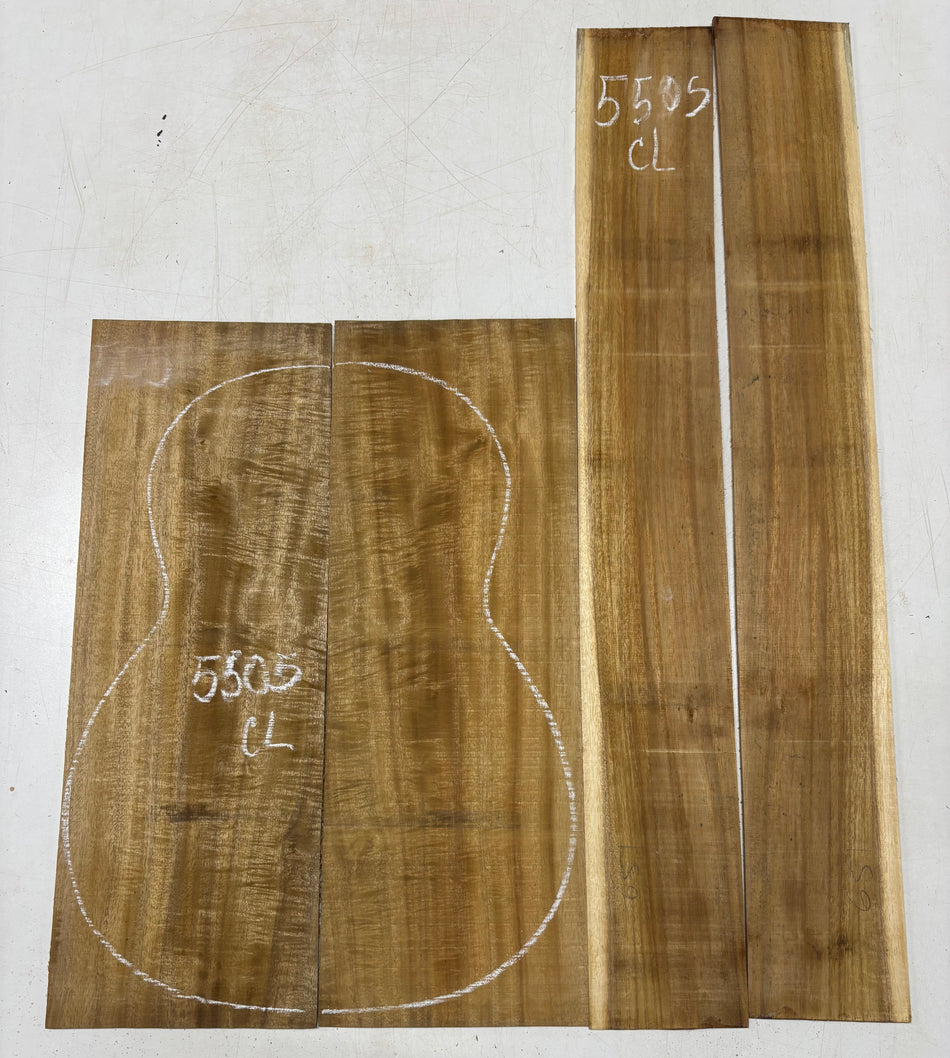 Golden Flame Acacia Classical Guitar Back and Side Set  #5505