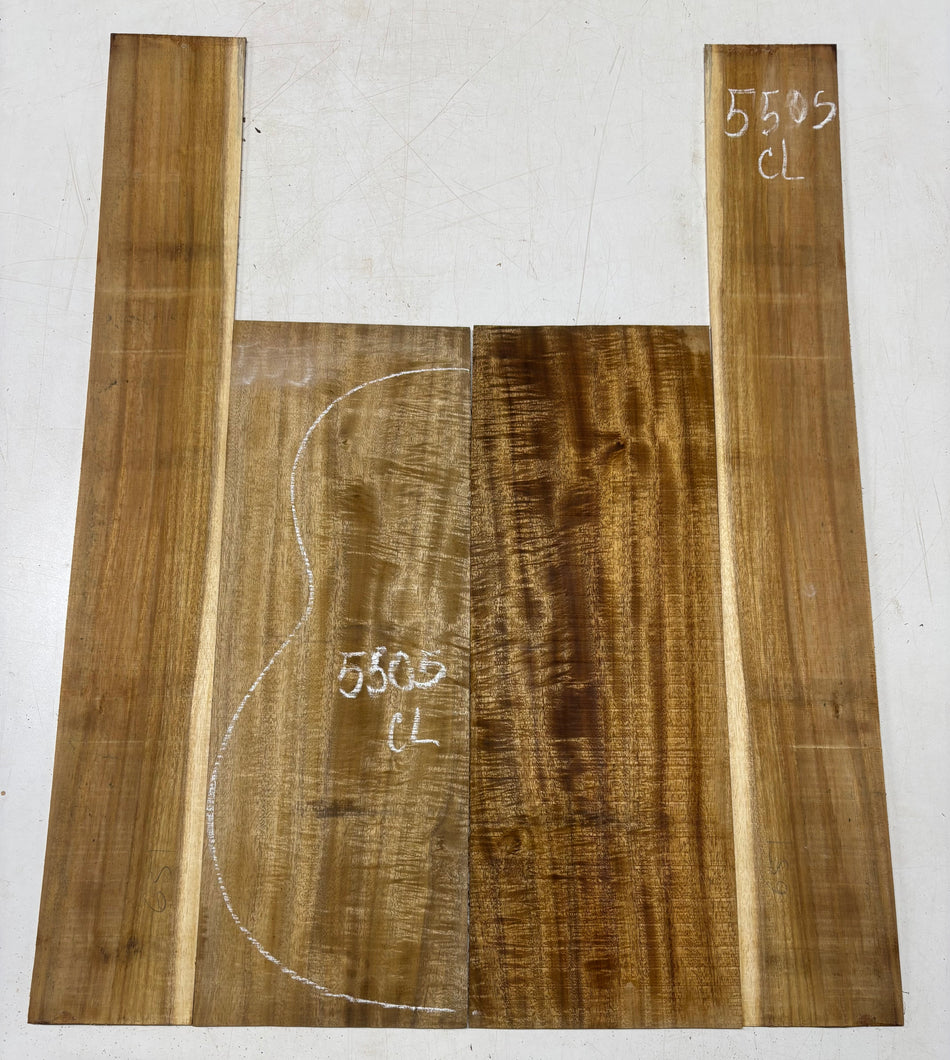 Golden Flame Acacia Classical Guitar Back and Side Set  #5505