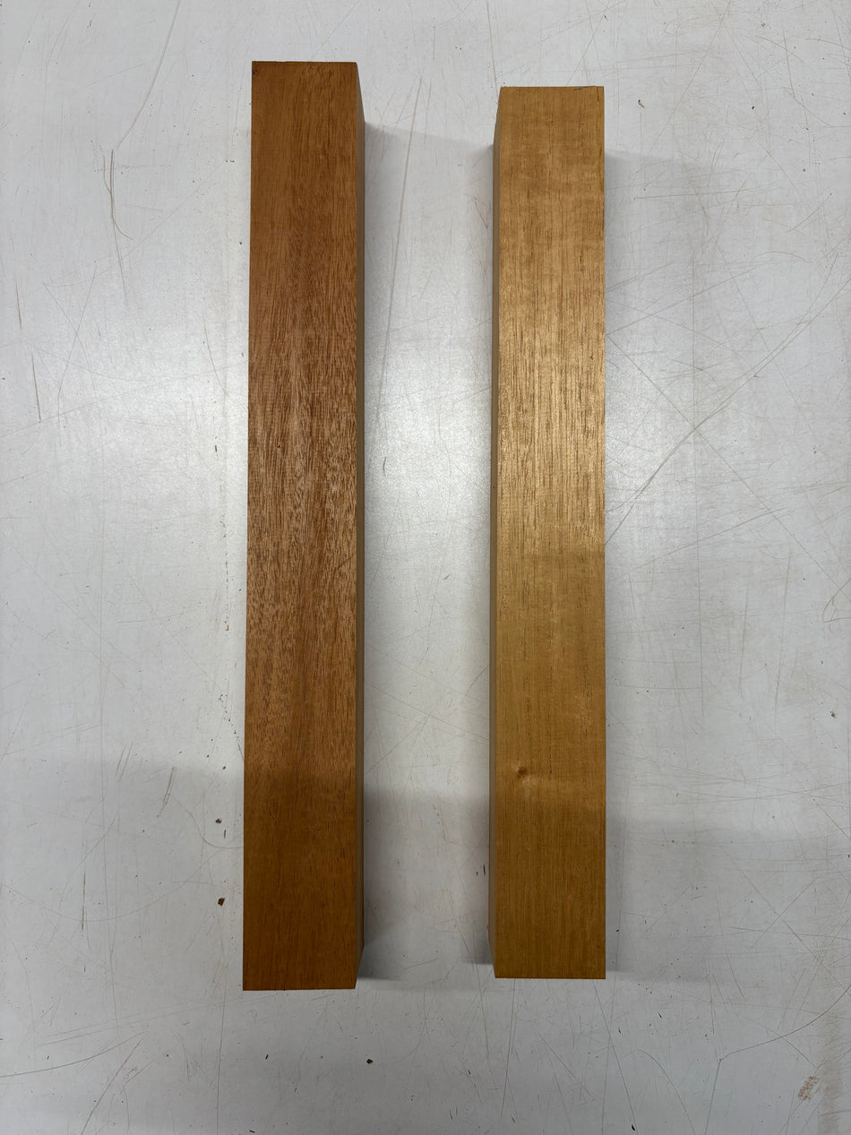 2 pack, Honduras Mahogany turning wood blanks. 17" x 2" x 2" , 16" x 2" x 2"#4890