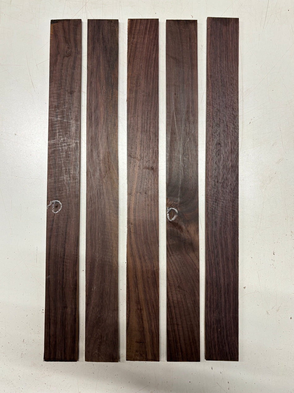 5 Pack, Indian Rosewood Fingerboard Blanks 21"x3"x3/8" #6502