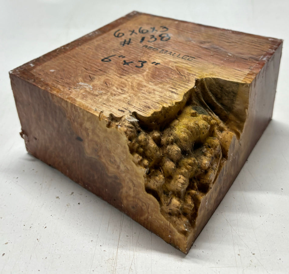 Australian Red Mallee Burl Wood Bowl Blank, 6" x 6" x 3" | #138 Exotic Wood Zone 