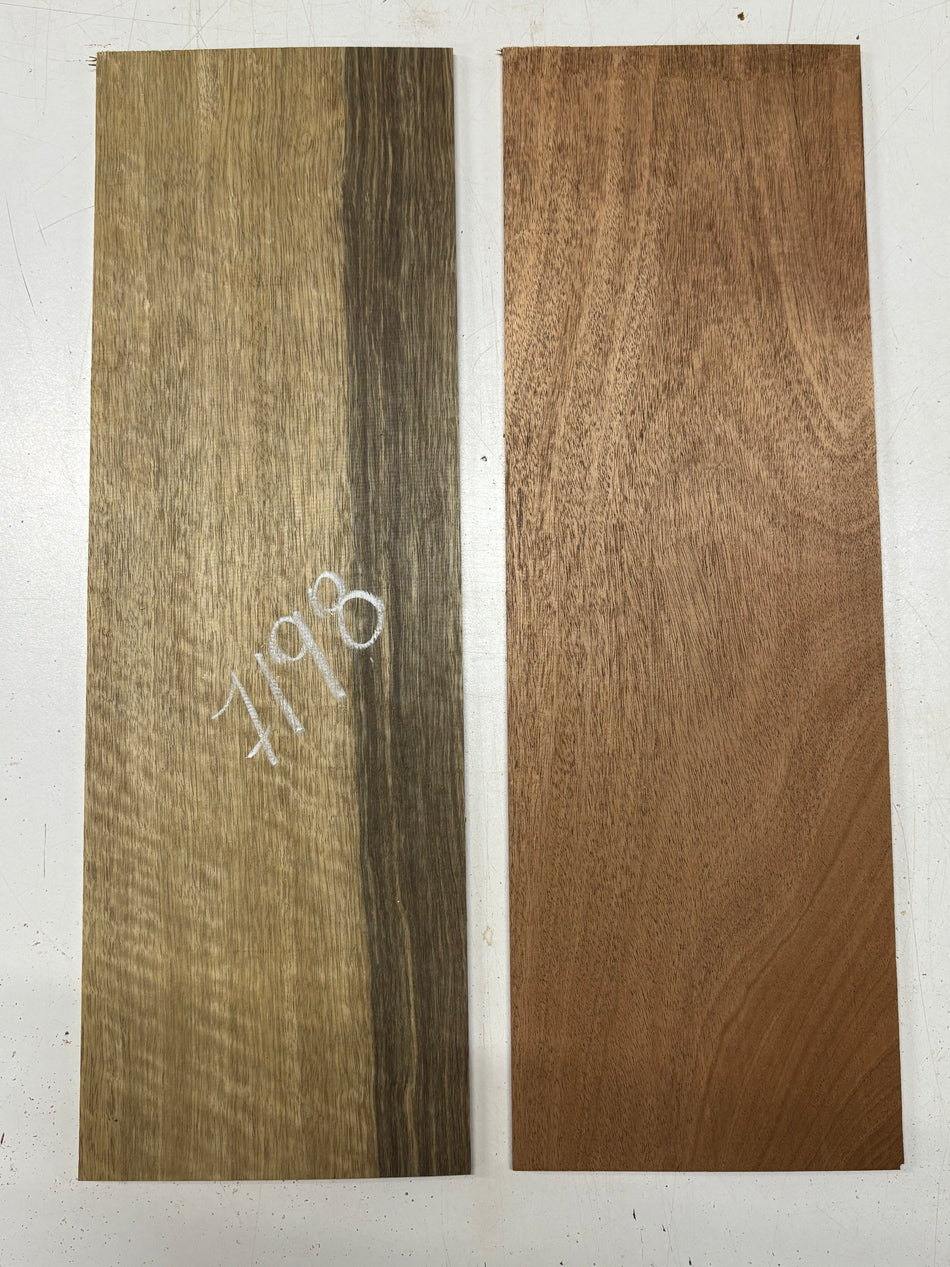2 Pack, 2 Species Black Limba + African Mahogany Thin Stock Lumber 21"x7"x3/16"#7198