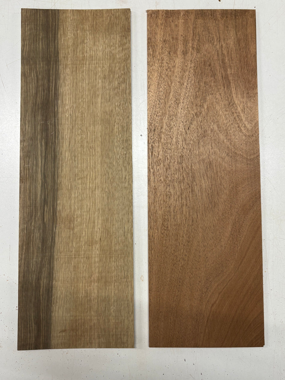 2 Pack, 2 Species Black Limba + African Mahogany Thin Stock Lumber 21"x7"x3/16"#7198