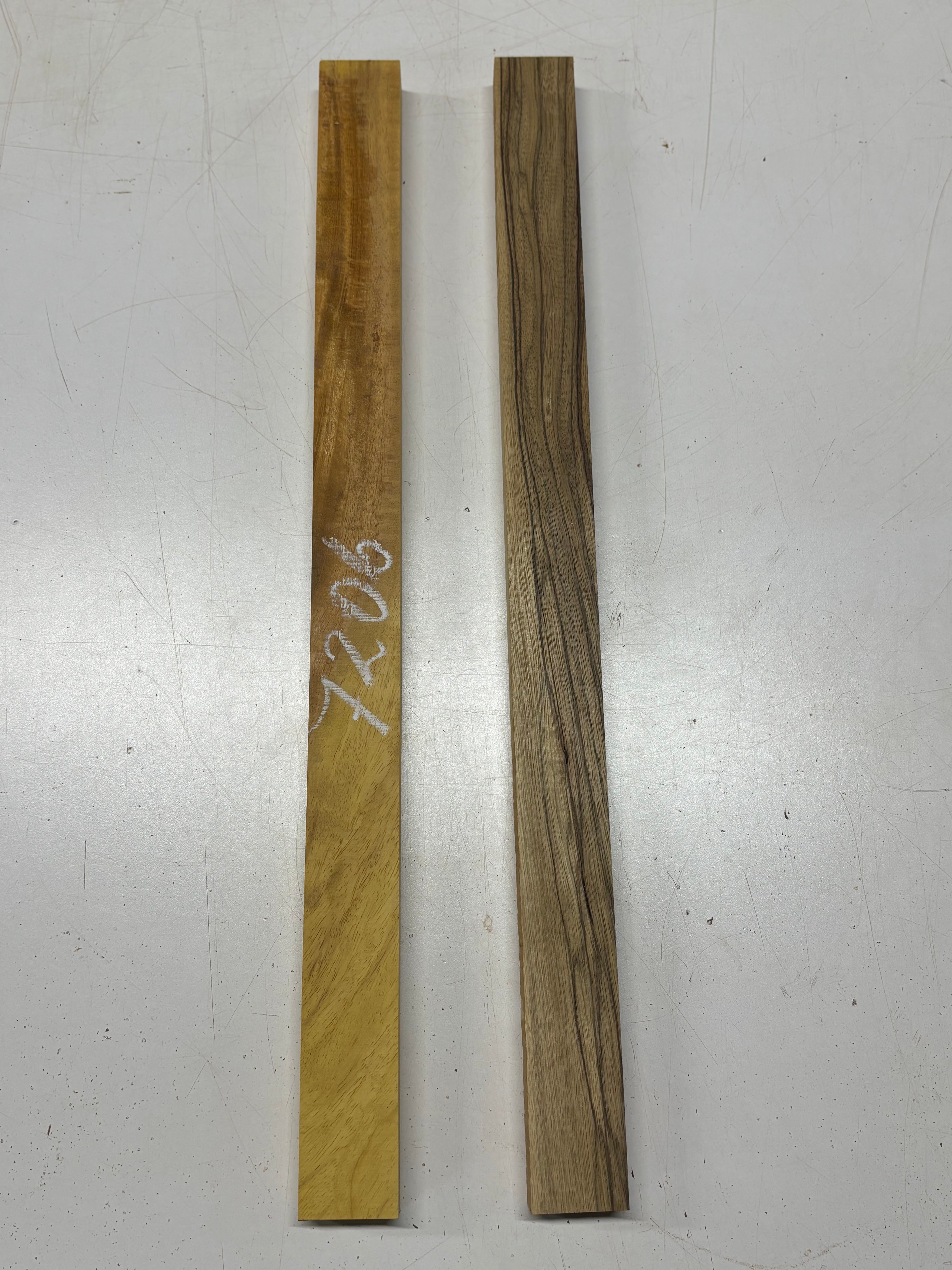 2 Pack, 2 Species Black Limba + Osage Orange Thin Stock Lumber 25"x1-7/8"x1"#7206 - Exotic Wood Zone