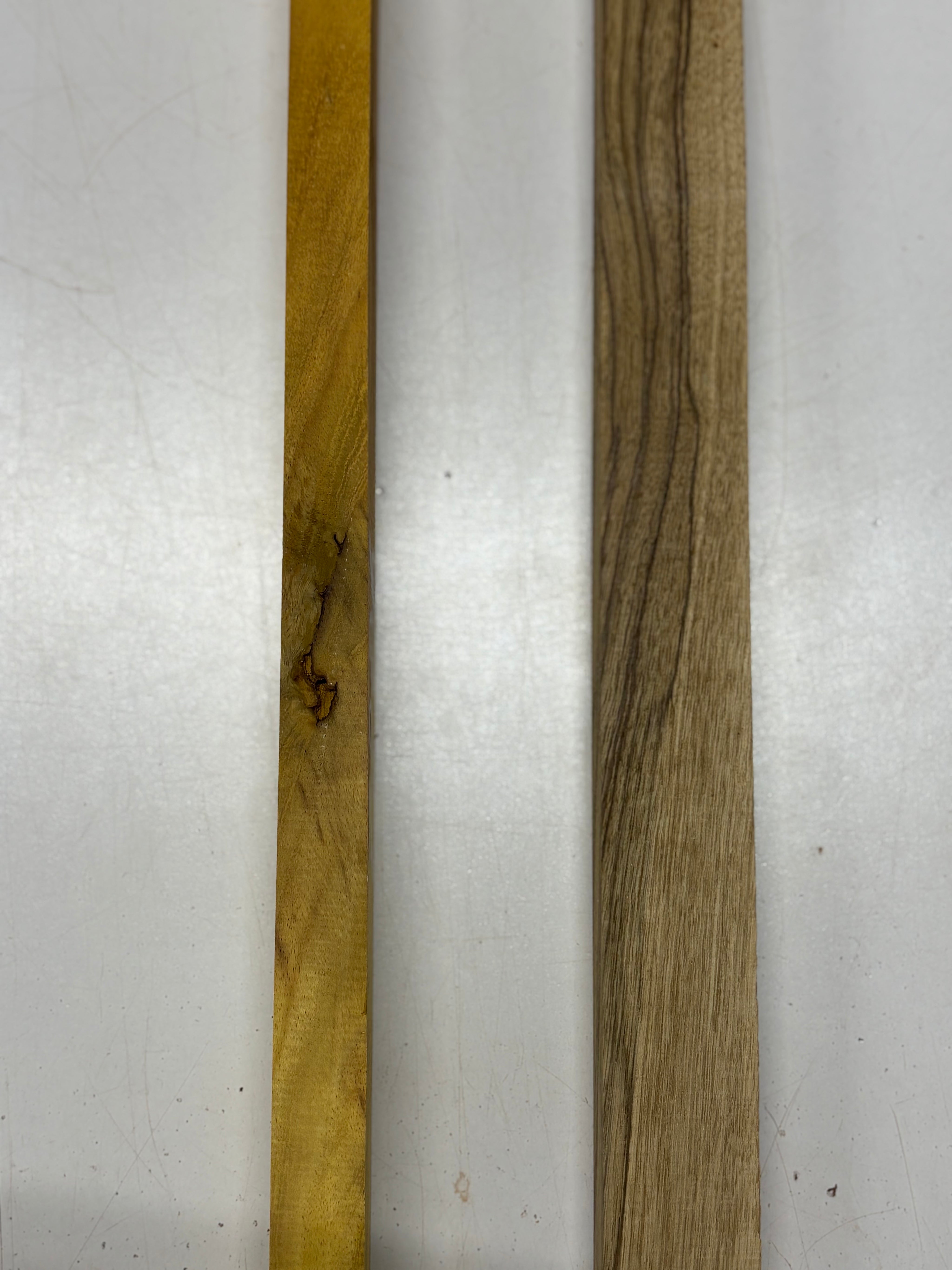 2 Pack, 2 Species Black Limba + Osage Orange Thin Stock Lumber 25"x1-7/8"x1"#7206 - Exotic Wood Zone
